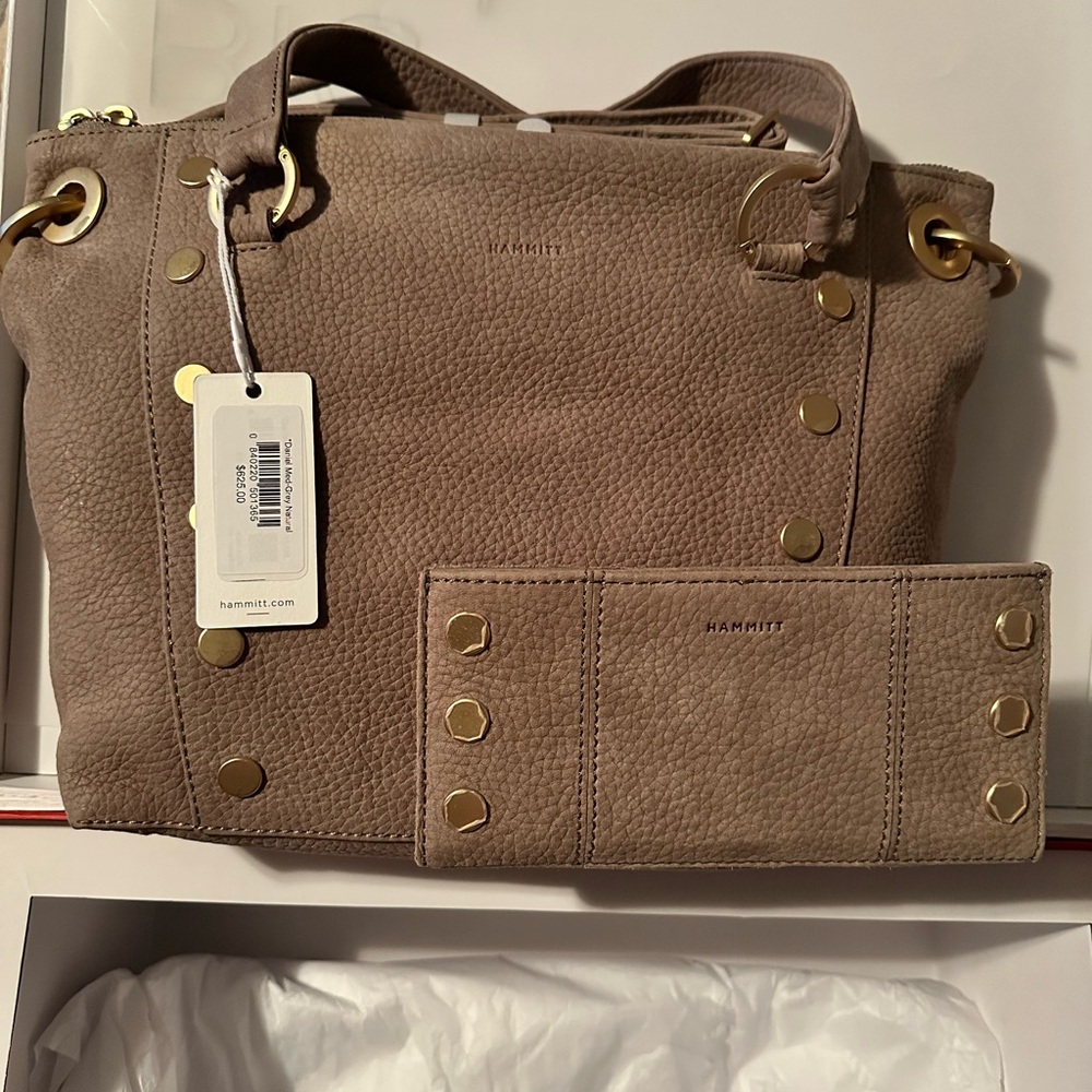 Hammitt set Daniel Medium Grey Natural NWT and 110 North wallet NWOT